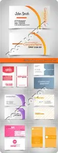 Modern business cards vector set 14