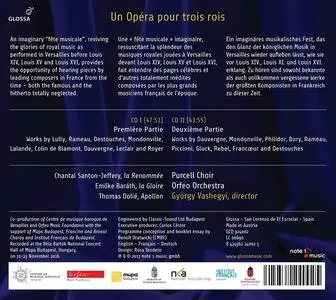 György Vashegyi, Orfeo Orchestra, Purcell Choir - Un Opéra pour trois rois: Works by Lully, Rameau, Gluck et al. (2017)