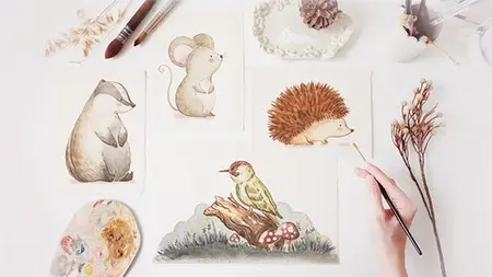 Beginner Watercolor: Paint Charming Woodland Creatures