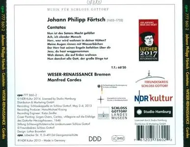 Manfred Cordes, Weser-Renaissance - Johann Philipp Förtsch: Cantatas (2014)