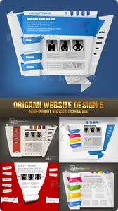 Stock Vector - Origami Website Design 5