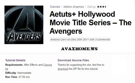 Aetuts+ Hollywood Movie Title Series – The Avengers