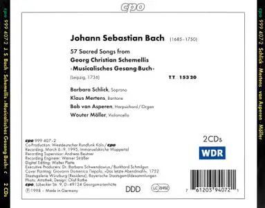 Barbara Schlick, Klaus Mertens, Bob van Asperen, Wouter Möller - Bach: Schemellis Gesangbuch BWV 439-507 (1998)