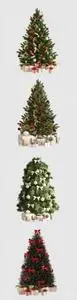 PSD christmas tree, gifts and armchair in 3d rendered isolated