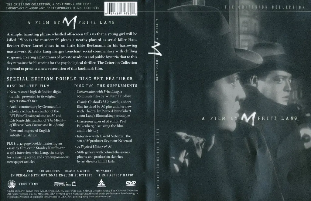 Fritz Lang's M (1931) (The Criterion Collection) [2 DVD9s] / AvaxHome