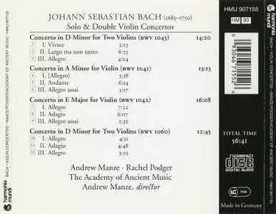 Andrew Manze, Rachel Podger, The Academy of Ancient Music - Bach: Solo & Double Violin Concertos (1997)