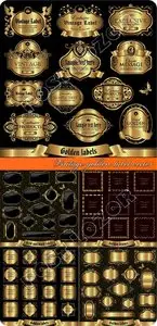 Vintage golden label vector