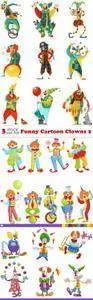 Vectors - Funny Cartoon Clowns 2