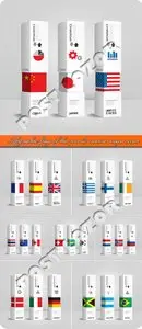 Infographic flags of the world creative design vector