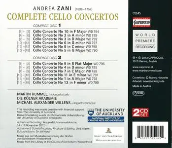 Martin Rummel - Andrea Zani: Cello Concertos (2013)