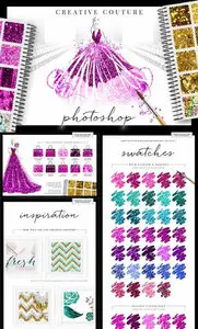 CreativeMarket - Wedding Glitter Couture Styles Ps