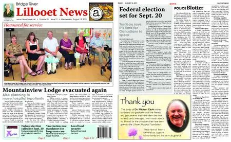 Bridge River Lillooet News – August 18, 2021