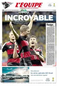 L'Equipe - Mercredi 9 Juillet 2014