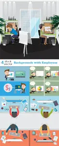 Vectors - Backgrounds with Employees