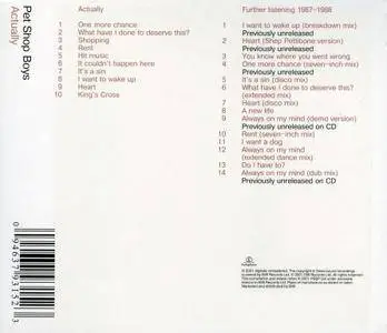 Pet Shop Boys - Actually / Further Listening 1987-1988 (2001) {Remastered} Re-Up