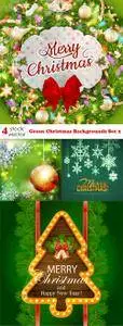 Vectors - Green Christmas Backgrounds Set 2