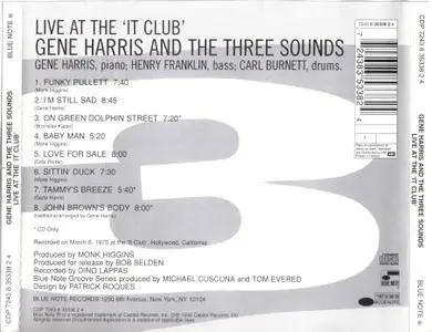 Gene Harris And The Three Sounds - Live At The 'It Club' (1970) {Blue Note Rare Groove CDP 7243 8 35338 2 4 rel 1996}