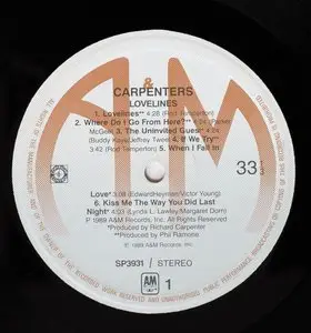 The Carpenters - Lovelines (1989) 24-Bit/96-kHz Vinyl Rip