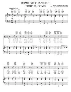 Come, Ye Thankful People, Come - Henry Alford and George Job Elvey (Piano-Vocal-Guitar)