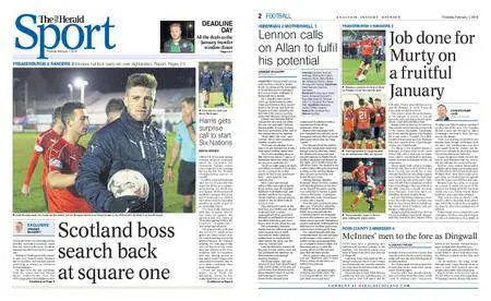 The Herald Sport (Scotland) – February 01, 2018