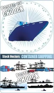 Container shipping - Stock Vector