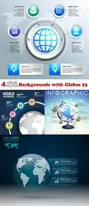 Vectors - Backgrounds with Globes 23