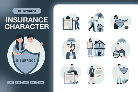 EE - Insurance Character Illustrations EL65WKC