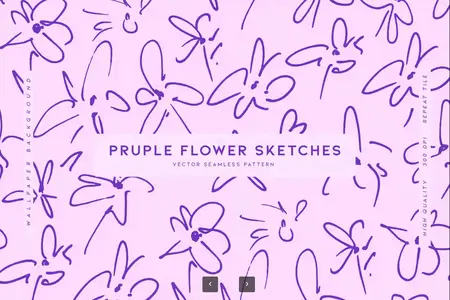 EE - Pruple Flower Sketches QKWRSHM