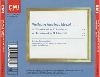 Mozart - Christian Zacharias, David Zinman - Piano Concertos Nos. 20 & 21 ('89/'91, remaster 2001, EMI # 7243 5 74676 2 9)