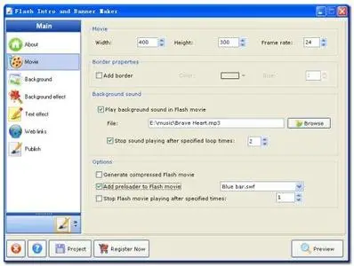Portable Flash Intro and Banner Maker v2.0.85