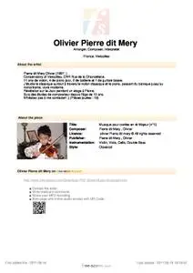 Musique pour cordes en ré Majeur