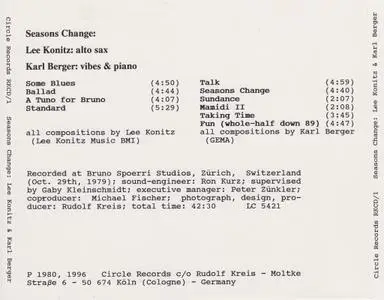 Lee Konitz, Karl Berger - Seasons Change (1996)
