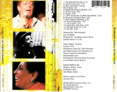 Carmen McRae - At Ratso's Vol. 2 (1976) {Hitchcock Media CD-0809V2 rel 2002}