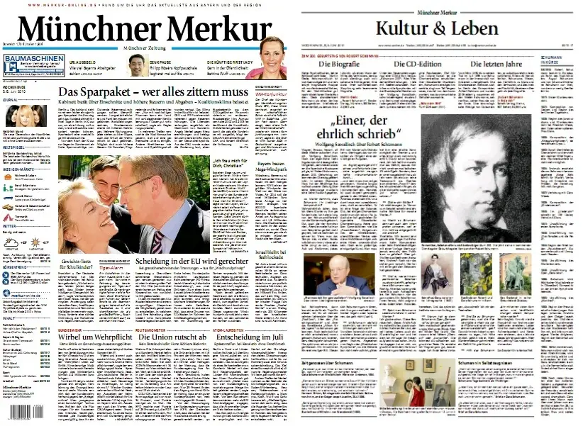 Münchner Merkur Wochenendausgabe vom 5./6. Juni 2010