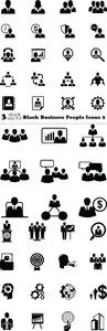 Vectors - Black Business People Icons 2