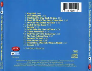 Frankie Valli & The 4 Seasons - Greatest Hits, Volume 2 (1991)