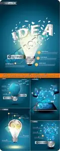 Idea business template infographics vector 2