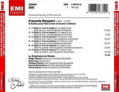 Hugo Reyne, La Simphonie du Marais - François Dieupart: 6 Suites pour flute a bec et basse continue (1993)
