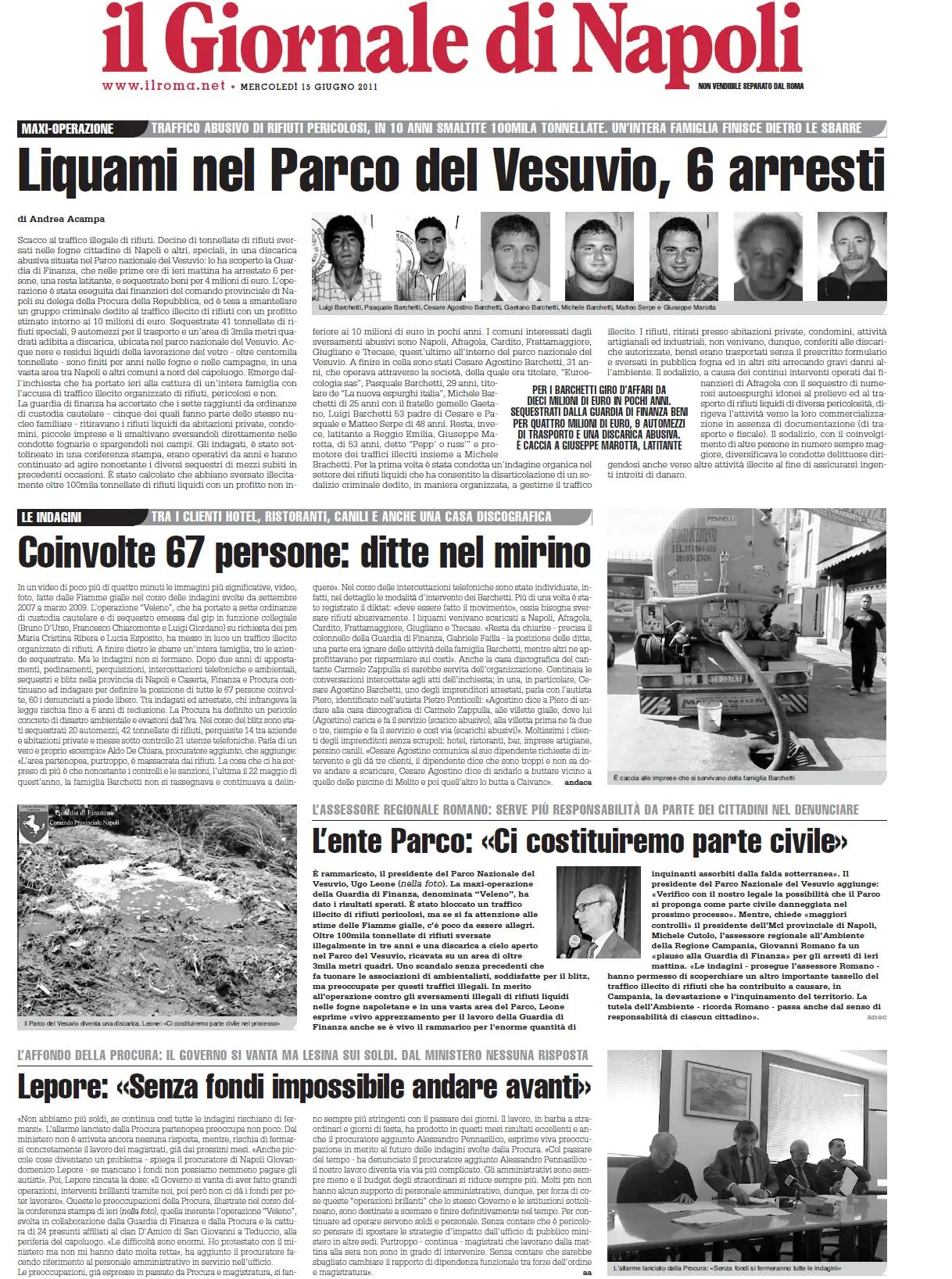 IL GIORNALE DI NAPOLI 15 GIUGNO 2011