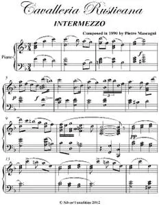 «Cavalleria Rusticana Intermediate Piano Sheet Music» by Pietro Mascagni