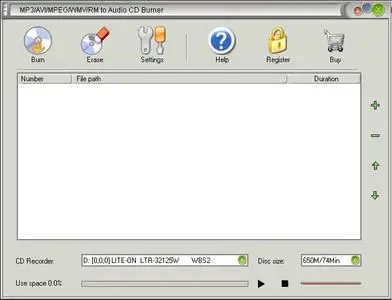 MP3 AVI MPEG WMV RM To Audio CD Burner ver.1.2.4