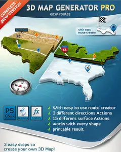 GraphicRiver - 3D Map Generator Pro - Easy Routes