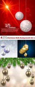 Vectors - Christmas Balls Backgrounds Set 4