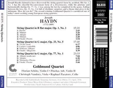 Goldmund Quartet - Joseph Haydn: String Quartets, Op.1 No.1; Op.33 No.5; Op.77 No.1 (2016)