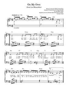 On My Own (from Les Miserables) - Claude-Michel Schonberg (Easy Piano)