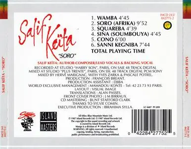 Salif Keita - Soro (1987) {Mango--Island Records IMCD 243 842775-2}