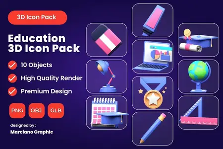 EE - Education 3D Icon Pack NWMKLD3