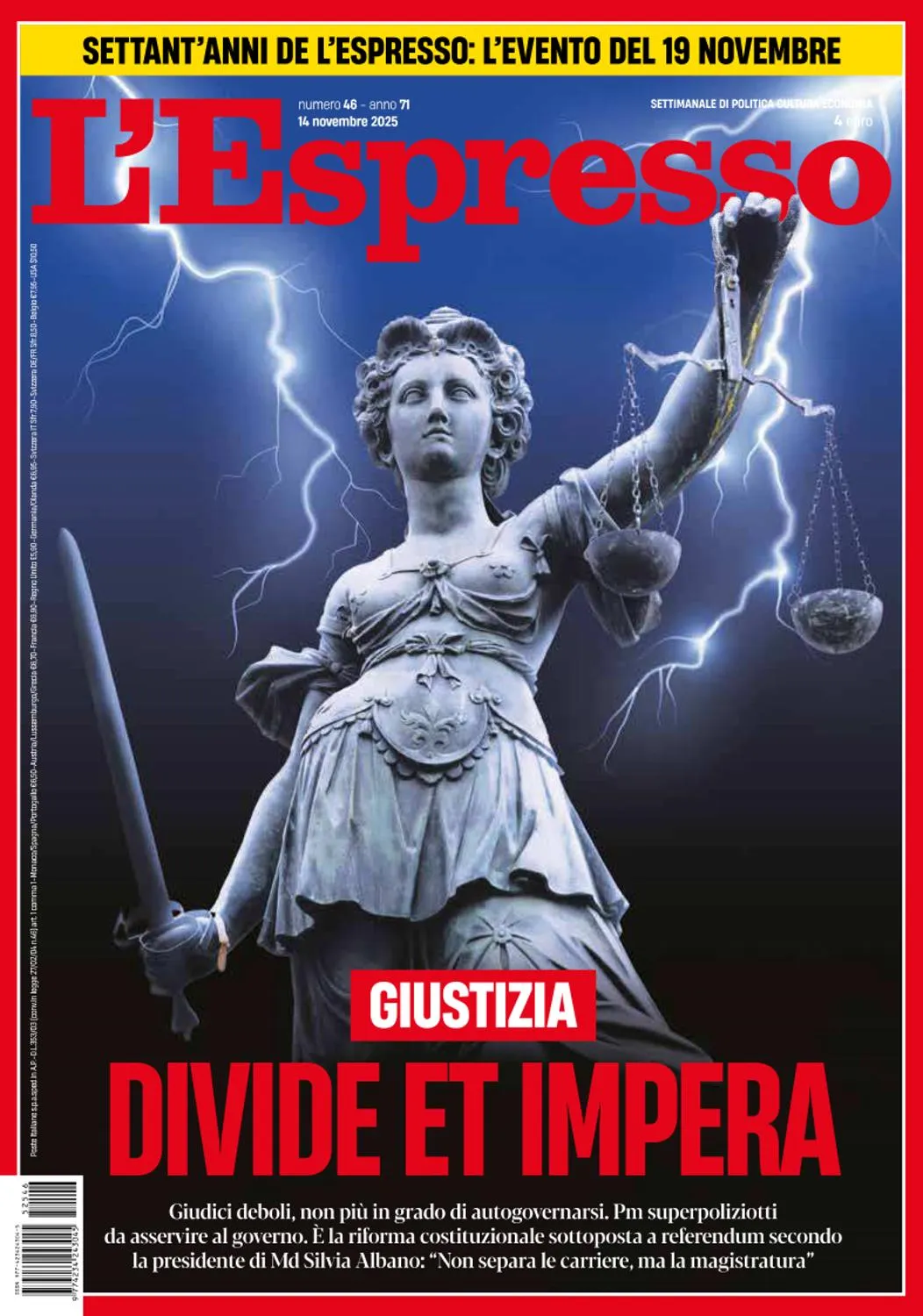 L'Espresso - 14 Novembre 2025