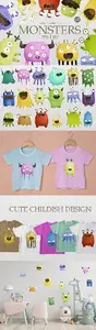 Cartoon Monster Characters Halloween 7440392