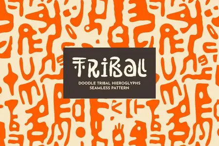 EE - Tribal Hieroglyphs Seamless Pattern 4Z76AQ6